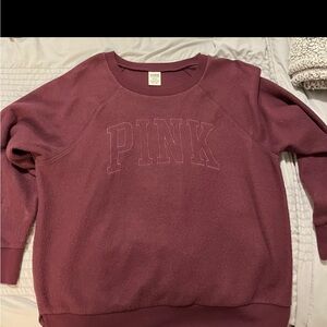 Victoria's Secret PINK Women's Maroon Crew Neck Sweater